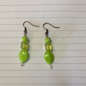 Elegant Green Beaded Earrings